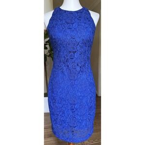 Lauren Ralph Lauren Womens 4 Floral Lace Sleeveless Racerback Dress Resort Wear